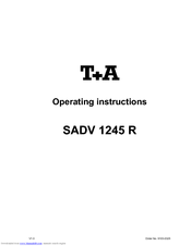 T+A Elektroakustik SADV 1245 R Operating Instructions Manual