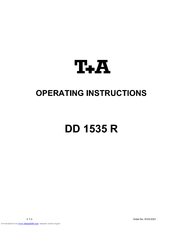 T+A Elektroakustik DD 1535 R Operating Instructions Manual