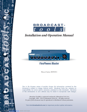 Broadcast Amplifiers Installation And Operation Manual