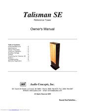Audio Concepts Talisman SE Owner's Manual