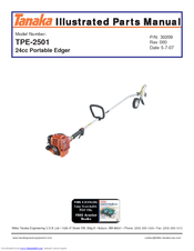 Tanaka TPE-2501 Illustrated Parts Manual
