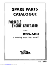 Tanaka DEG-600 Spare Parts Catalogue