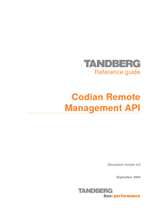 TANDBERG Codian Remote Management API Reference Manual