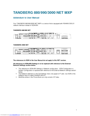 TANDBERG 3000 Addendum To User's Manual
