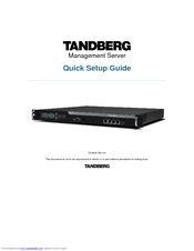 TANDBERG Management Server D13939 Quick Setup Manual