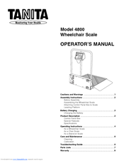 Tanita 4800 Operator's Manual