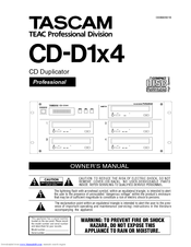 Tascam CD-D1X4 Owner's Manual