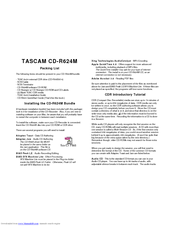 Tascam CD-R624M Installation Manual