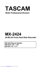 Tascam MX-2424 Manual Update