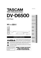 Tascam DV-D6500 Owner's Manual