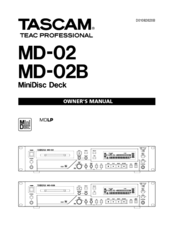 Tascam MD-02 Owner's Manual