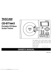 Tascam D00851300A Owner's Manual