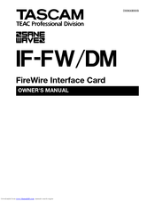 Tascam IF-FW/DM Owner's Manual