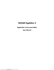 Tascam GigaEditor 4 User Manual
