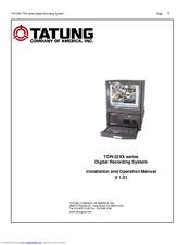Tatung TDR-2204-160 Installation And Operation Manual