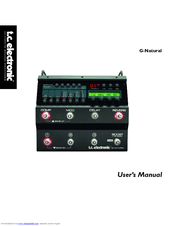 TC Electronic Multi-effects Processor G-Natural User Manual