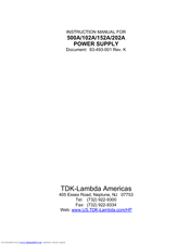 TDK-Lambda 152A Instruction Manual