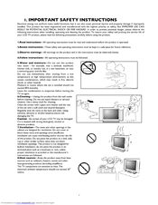 THOMSON 20LCDB03B Important Safety Instructions Manual