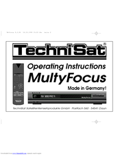 TechniSat MultyFocus Operating Instructions Manual