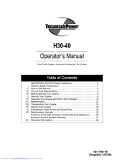 Tecumseh H30-40 Operator's Manual