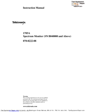 Tektronix 1705A Instruction Manual