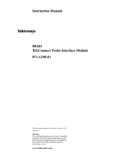 Tektronix TekConnect Probe Interface Module 80A03 Instruction Manual