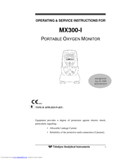 Teledyne MX300-I Operating/Service Instructions Manual