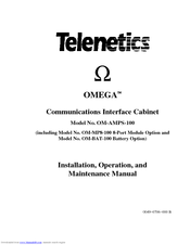 Telenetics OM-BAT-100 Installation, Operation And Maintenance Manual