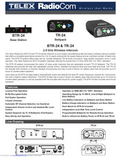 Telex TR-24 Specification Sheet