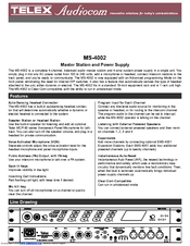 Audiocom MS-4002 Specifications