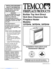 Temco 36TDVN Installation Instructions And Homeowner's Manual
