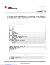 Texas Instruments BQ24450EVM User Manual