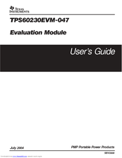 Texas Instruments TPS60230EVM-047 User Manual