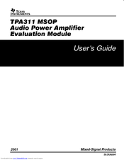 Texas Instruments TPA311 User Manual