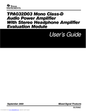 Texas Instruments TPA032D03EVM User Manual