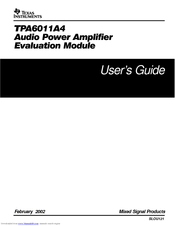 Texas Instruments TPA6011A4 User Manual