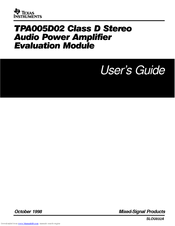 Texas Instruments TPA005D02 User Manual