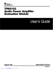 Texas Instruments TPA0103 User Manual