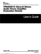 Texas Instruments TPA005D12 User Manual