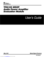 Texas Instruments TPA102 MSOP User Manual