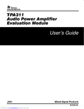 Texas Instruments TPA311 User Manual