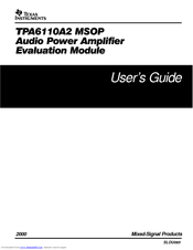 Texas Instruments TPA6110A2EVM User Manual