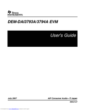 Texas Instruments DEM-DAI3793A/3794A EVM User Manual