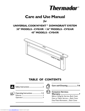 Thermador UNIVERSAL COOK'N'VENT CVS30R Care And Use Manual