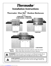 Thermador Char Glo CGBD48RX Installation Instructions Manual