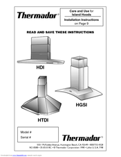 Thermador HTDI48 Installation And Use Instructions Manual