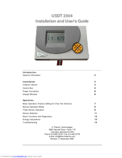 Thermo Technologies USDT2004 Installation And User Manual