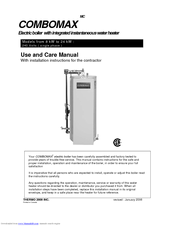 Thermo Products COMBOMAX Models from 8 kW to 24 kW : 240 Volts ( single phase ) Use And Care Manual
