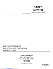 Tiger NEW HOLLAND T6000 Mounting And Operating Instructions