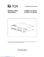 Toa C-DR091 CU Series Operating Instructions Manual